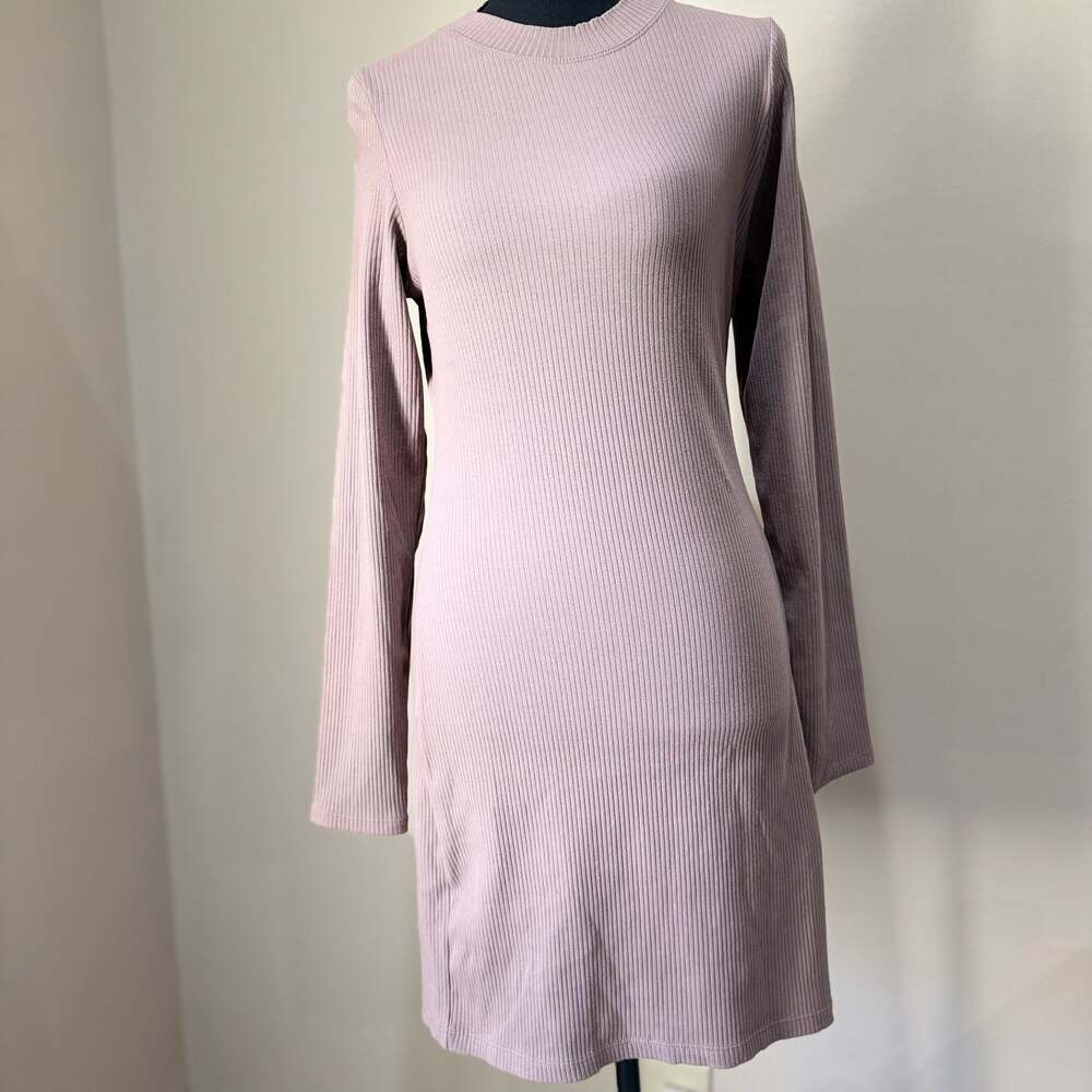 Victoria's Secret PINK Long Sleeve Mock Neck Ribbed Mini Dress